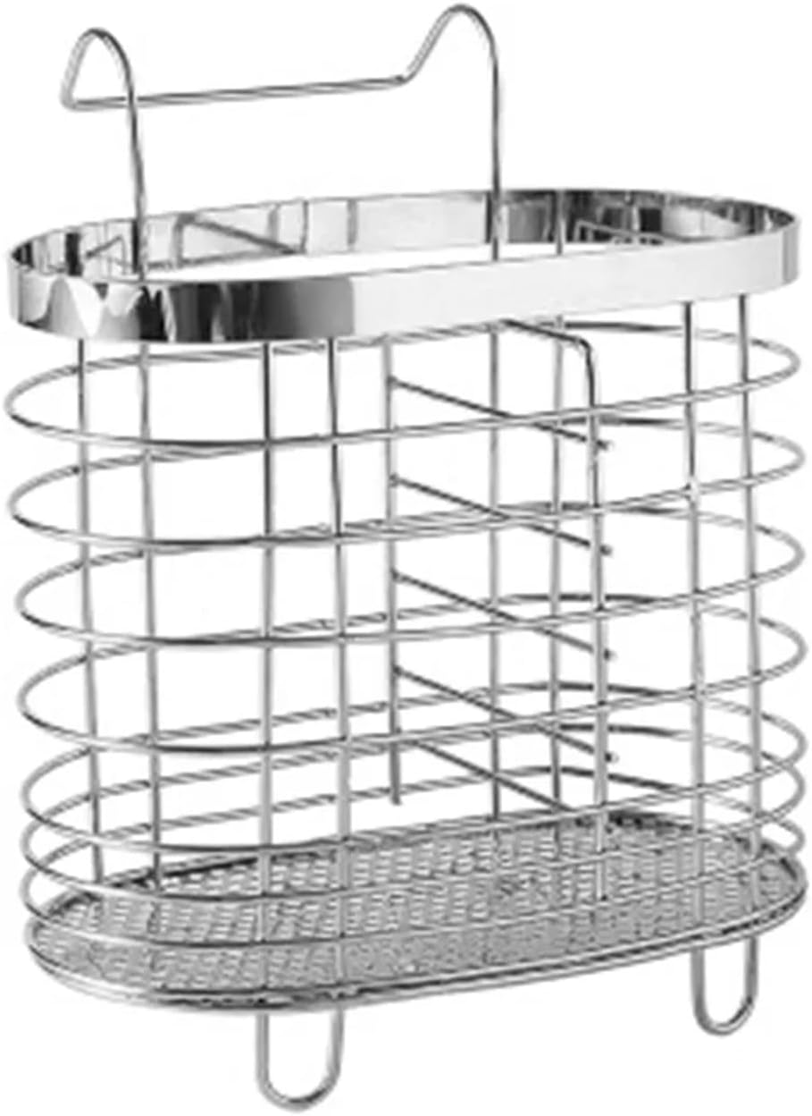 Storage Basket Rack Spoon Fork Chopsticks Household Kitchen Stainless Steel Kitchen Tool Tableware Draining Rack Hanging Metal(Style B)