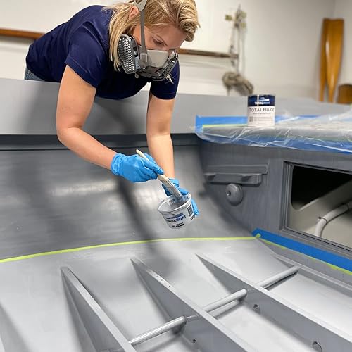 Miniatura 4 de TotalBoat TotalBilge - Pintura de sentina a base de epoxi para sentinas de barco mamparos salas de máquinas y áreas de casillero gris cuarto de galón