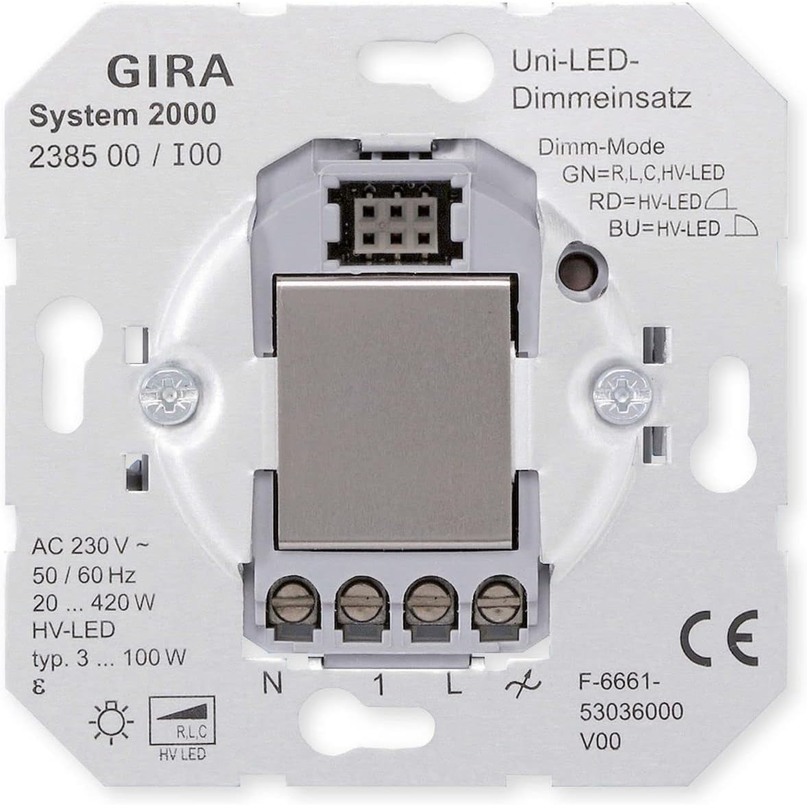 GIRA Universal LED Touch Dimmer Switch for LED Lamp Type 3 100 W, 238500
