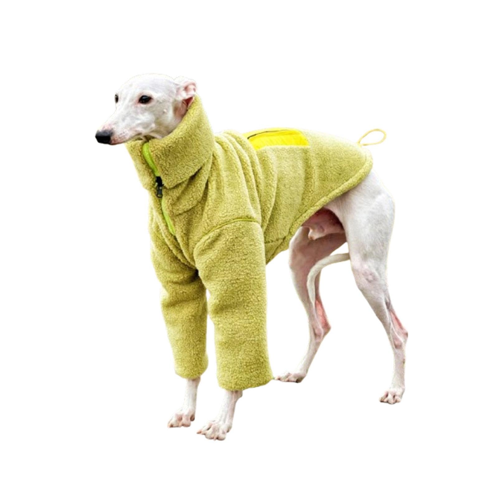 Manteau réversible for lévrier Italien, vêtements d'hiver à Fermeture | Sweat-shirt chaud à col roulé à deux pattes en polaire Sherpa Whippet for chiens de petite(XL)