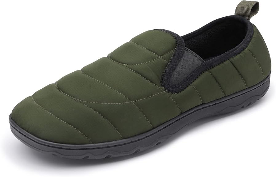 DREAM PAIRS Men's Water-resistant Winter Warm Slippers, Slip-on Indoor Outdoor Machine Washable House Shoes