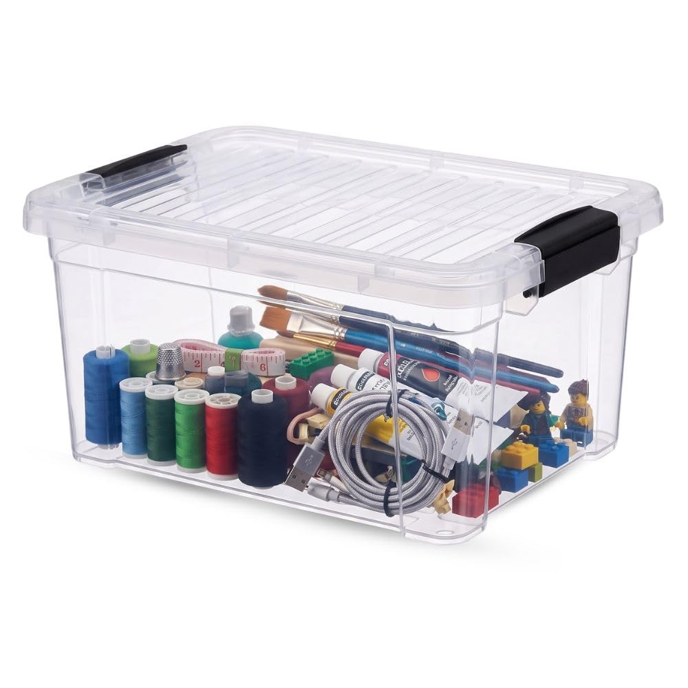 Superio 6.6 Quart Clear Plastic Storage Boxes with Lids, Stackable Organizer Containers, BPA-Free Storage Bins for Home, Office, School &amp; Dorm, 1 Pack