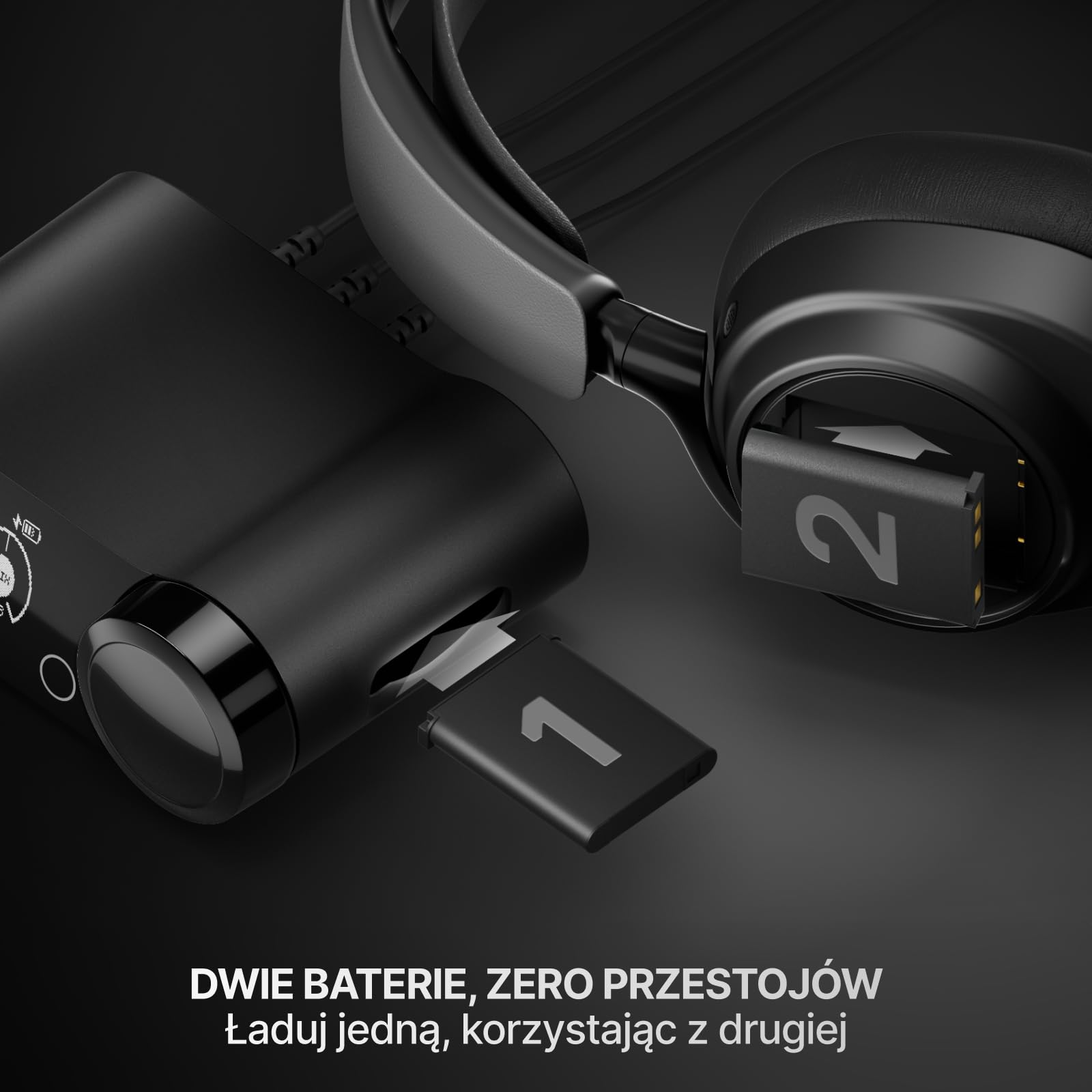 SteelSeries Arctis Nova Elite – Bezp. zestaw słuch. Hi-Res - 96 kHz/24 bitów - Głośniki z wł. węgl. - ANC - Red. szumów SI - Aplik. - 2,4 GHz + BT - Miks wielu źródeł - OmniPlay PC+PlayStation+Xbox