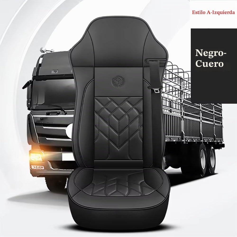 Camiones Fundas Asientos Camión Juegos de Cubreasientos Compatible con para IVECO Eurocargo S-Way X-Way Trakker S-Way NP 2010-2026 1SEAT,Style A Left-Black Napa
