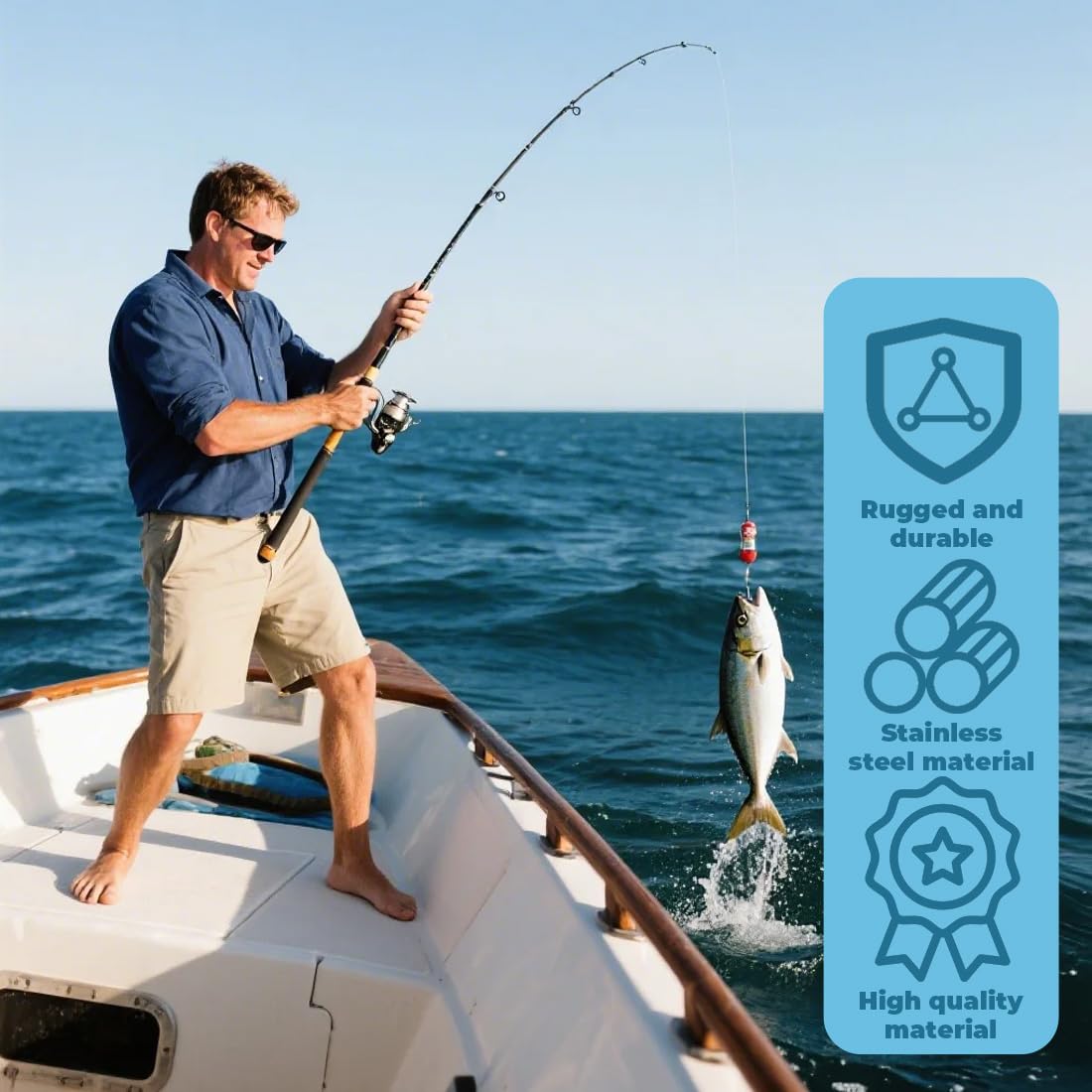 Kit da 3 Aghi da Pesca in Acciaio Inossidabile - Set Professionale per Esca con Punteruolo, Ago per Nodi e Ago per Ancorette - Per Boiles, Esche Naturali e Artificiali - 5