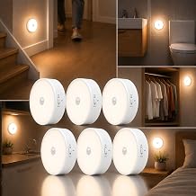 Sens rl  LED Lamba Seti   USB  arjl  Hareket Sens rl  Gece Lambas , Manyetik Kablosuz Ayd nlatma, Dolap, Merdiven, Yatak Odas  ve Banyo  in 6'l  Paket [Enerji S n f  A]