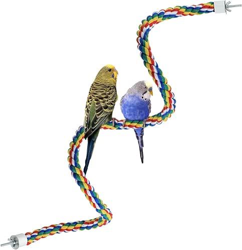 Bird Rope Perches for Parrots, Cockatiels, Parakeets, Budgie Cages Comfy