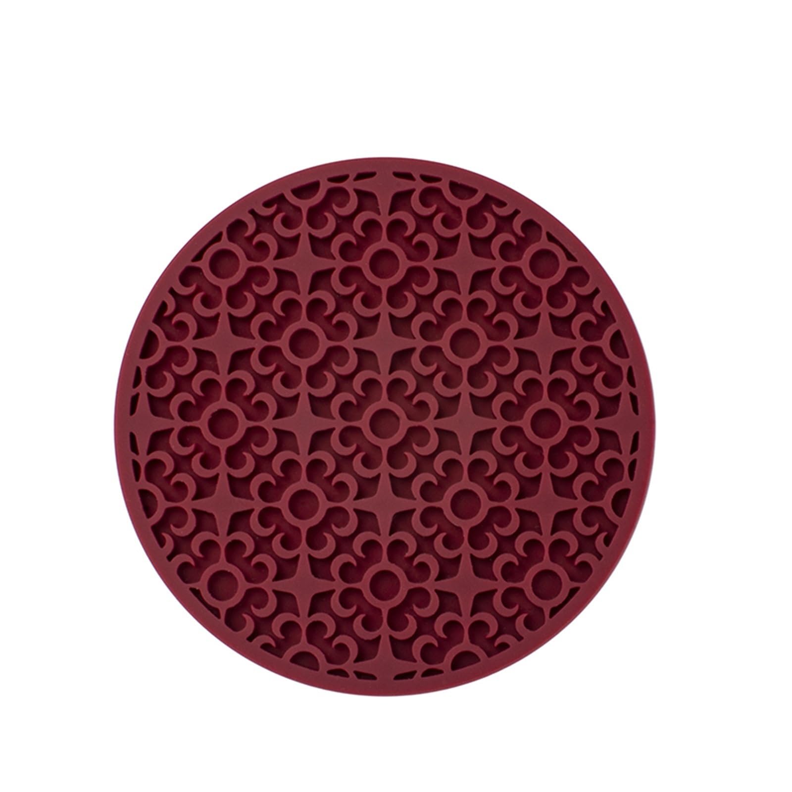 10Pcs 10cm Silicone Coaster Round Heat Resistant Rubber Tea Cup Retro Style Drink Coffee Mug Glass Beverage Holder Pad for Cap(Color8)