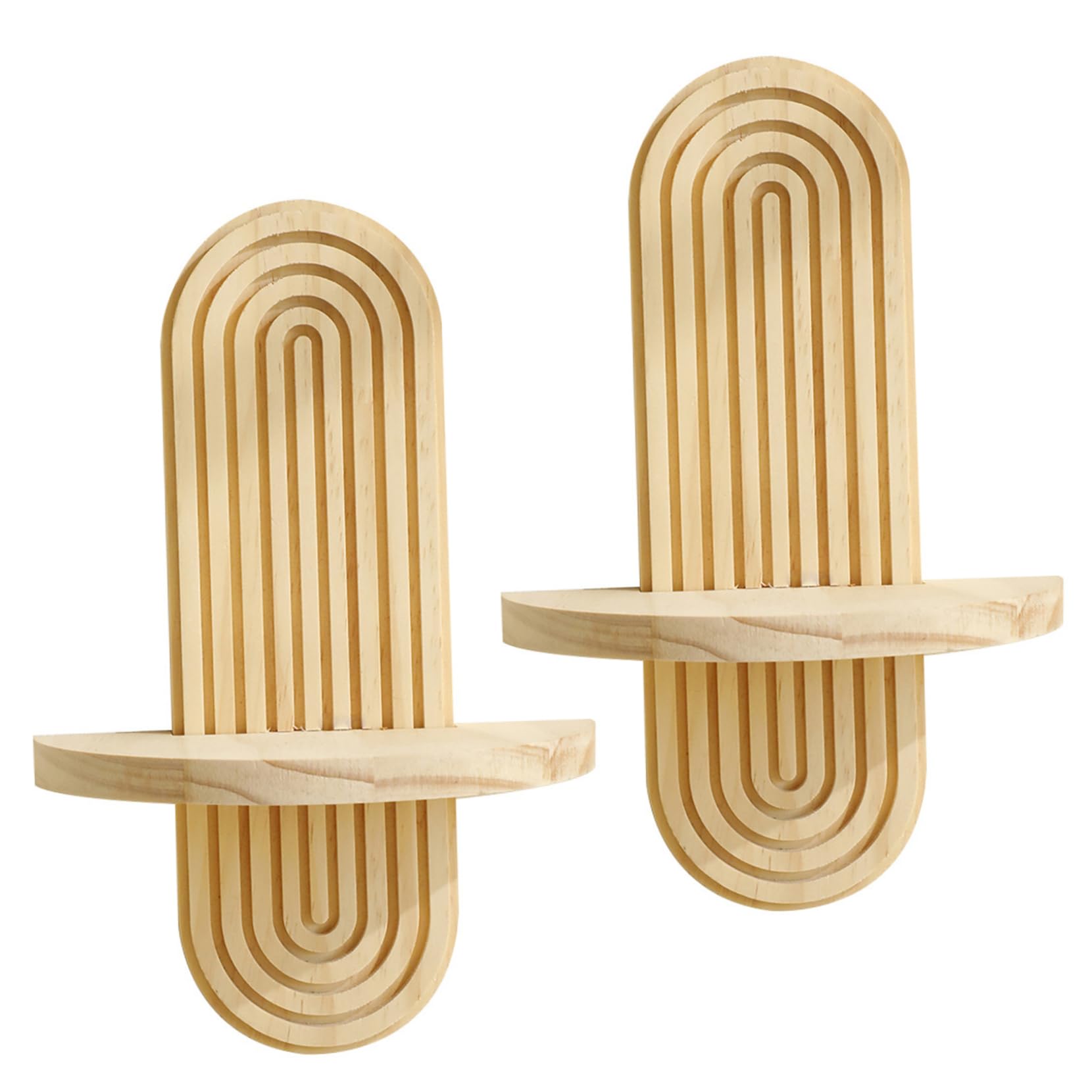 Uanqfegy Boho Wall Shelf - Set of 2 Handcrafted Wooden Floating Shelves