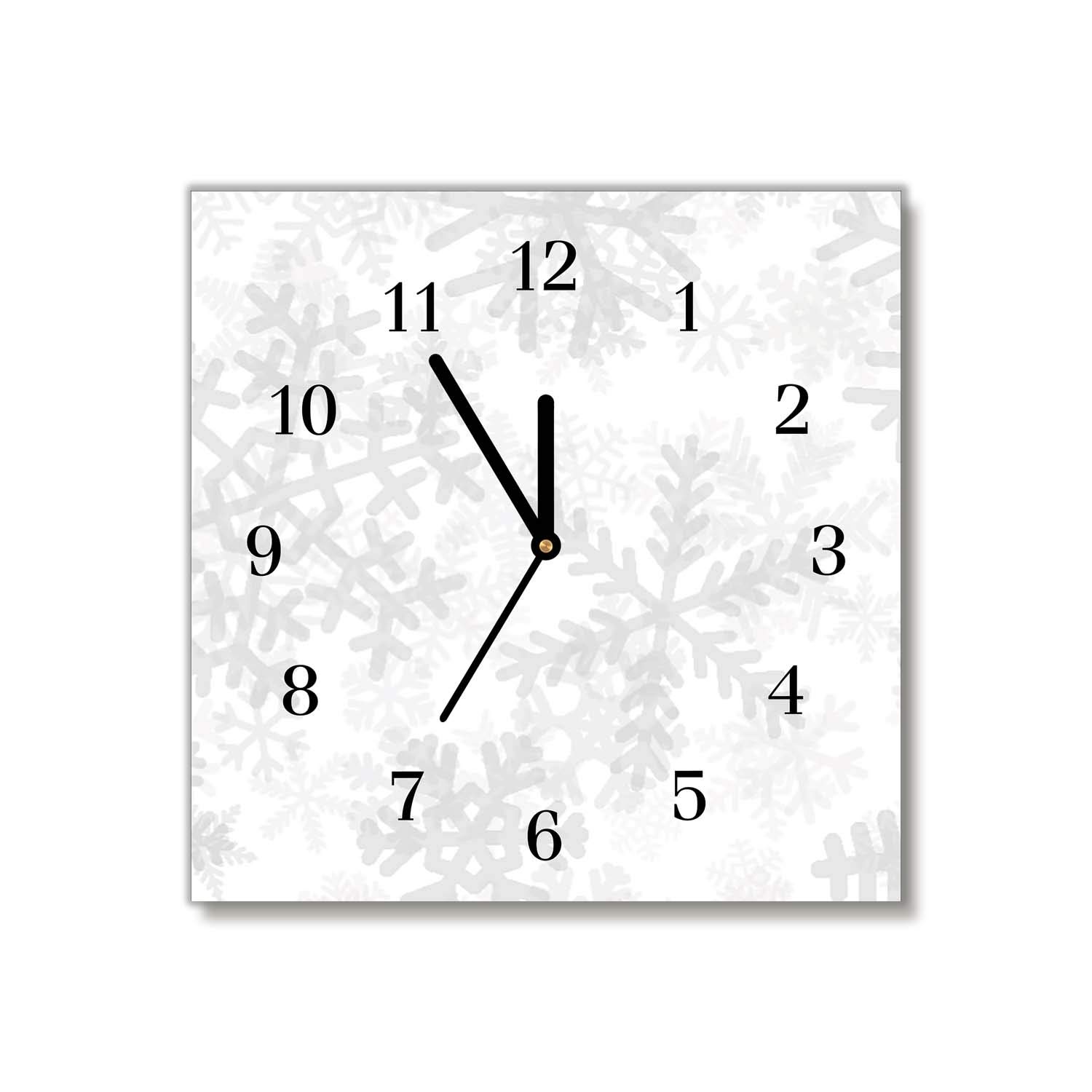 Horloge flocons de neige de Noël pour salon et chambre avec mécanisme silencieux en verre Tulup