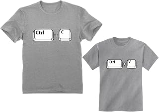 Tstars Ctrl C Ctrl V Dad Kid Matching Shirts Funny Copy Paste Father's Day | Soft cotton matching copy paste set; great for Father's Day, daddy and me photos, geeky dad and kid gift
