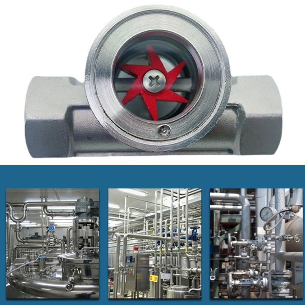 Zoegneer Indicateur de débit d'eau en acier inoxydable 304 pour eau, huile, gaz, acide, alcali DN10 DN50, installation filetée, observation verticale horizontale (DN20)