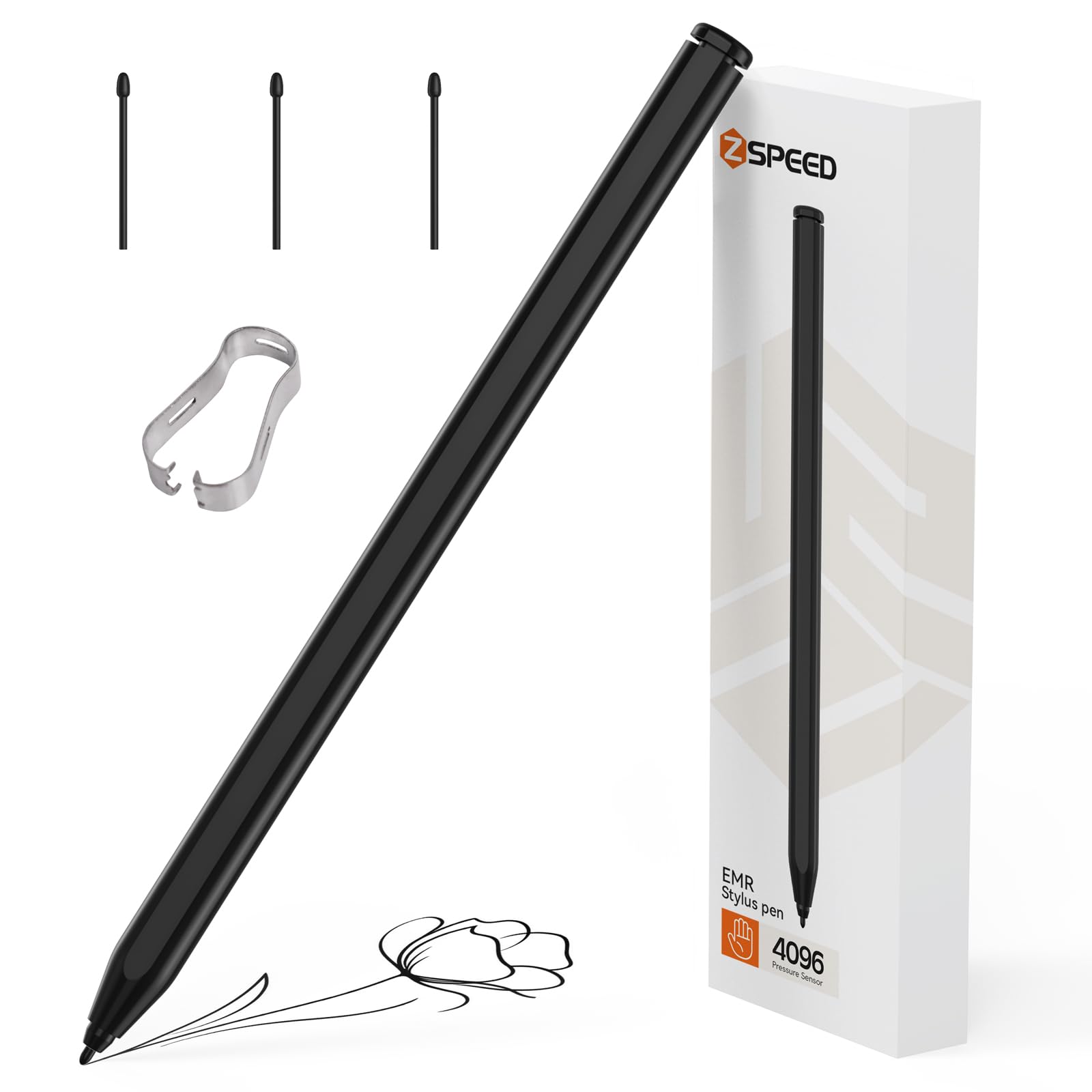 Penna ottica, Smart Stylus MPP2.0 4096 Livello di Pressione Lega di Alluminio 90 mAh Funzione di Cancellazione del Palmo Rifiuto Ricaricabile per Dispositivi X360 (Silver