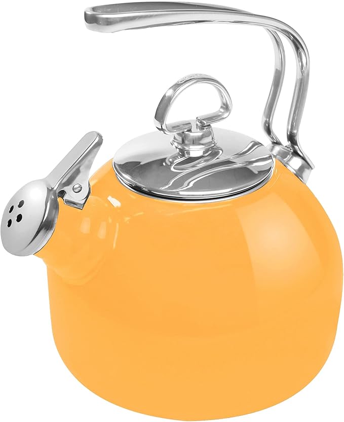 Chantal Classic Teakettle, 1.8 QT, Enamel On Steel, 2Tone Harmonica Whistle, Rapid