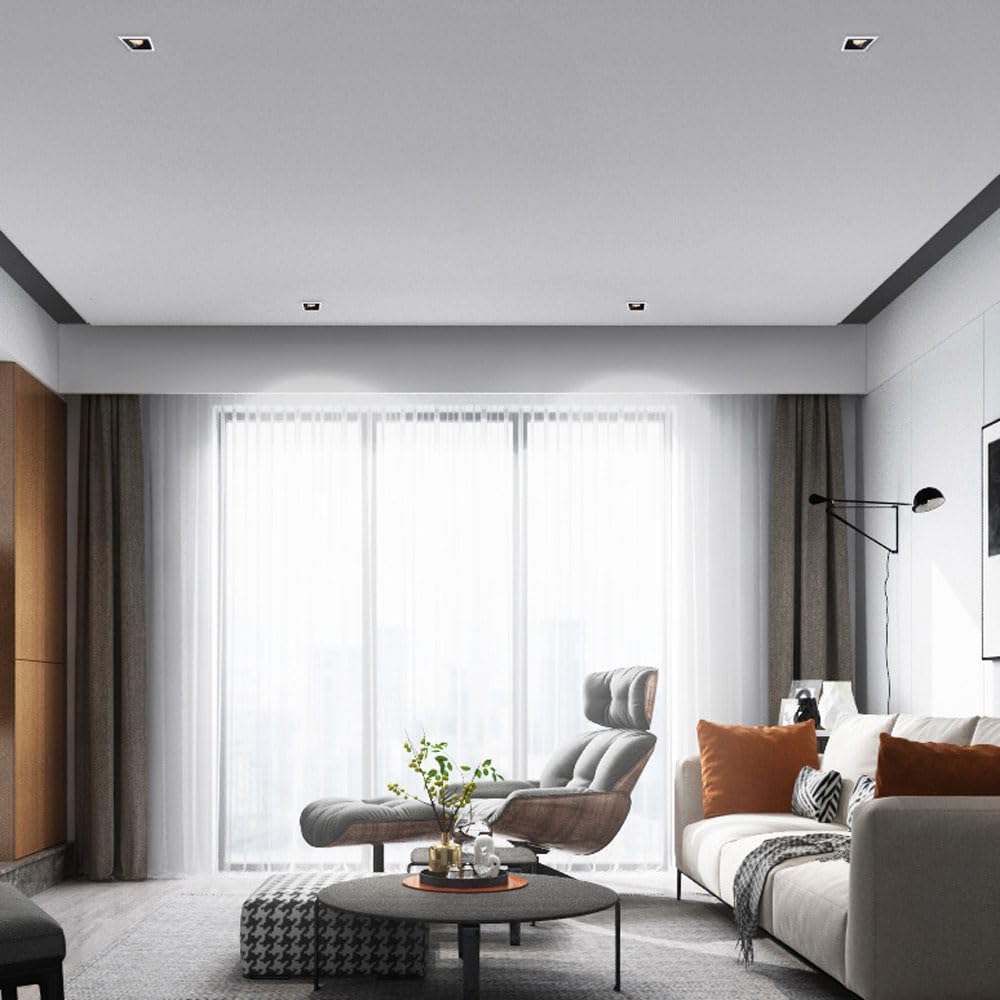 Paquete De 12 Focos Empotrables Led De Tres Colores con Atenuación, para Interiores, De 12 W, con Rejilla De Panal, Iluminación Empotrada Cuadrada, COB CRI 90+ para Sala