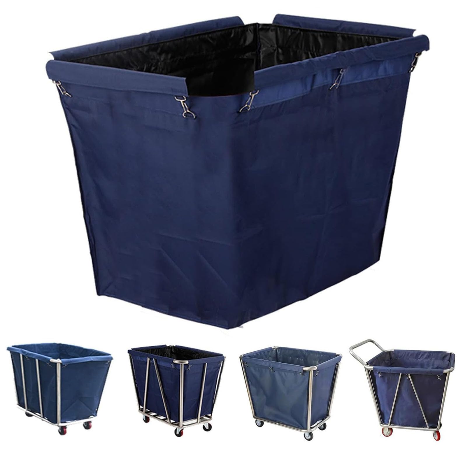Bolsa de repuesto para carrito de lavandería con forro impermeable y bolsa de almacenamiento duradera