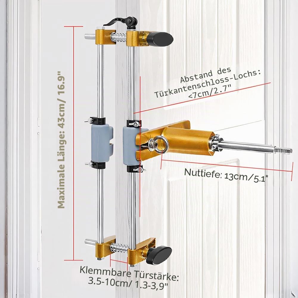 DUEBEL Türschloss Loch Opener Kit Türen Lock Mortiser Kit für Holz Türschloss Jig Mortising Maschine Türschloss Installation Kit Jig Mortise Maschine Türscharnier Jig and Lock Zungenöffner