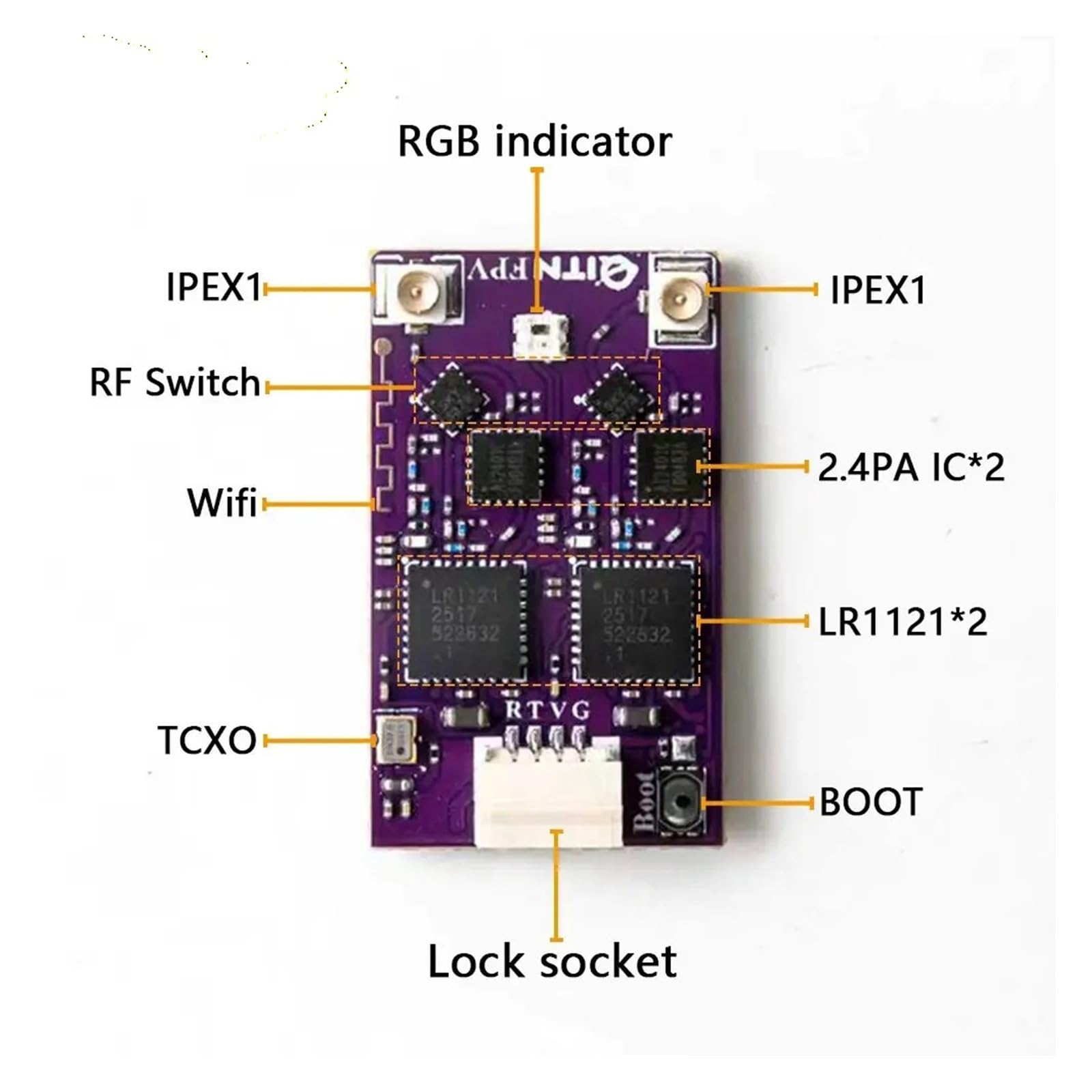 Ricevitore ELRS QITN 915 MHz 2,4 GHz LR1121 ESP32