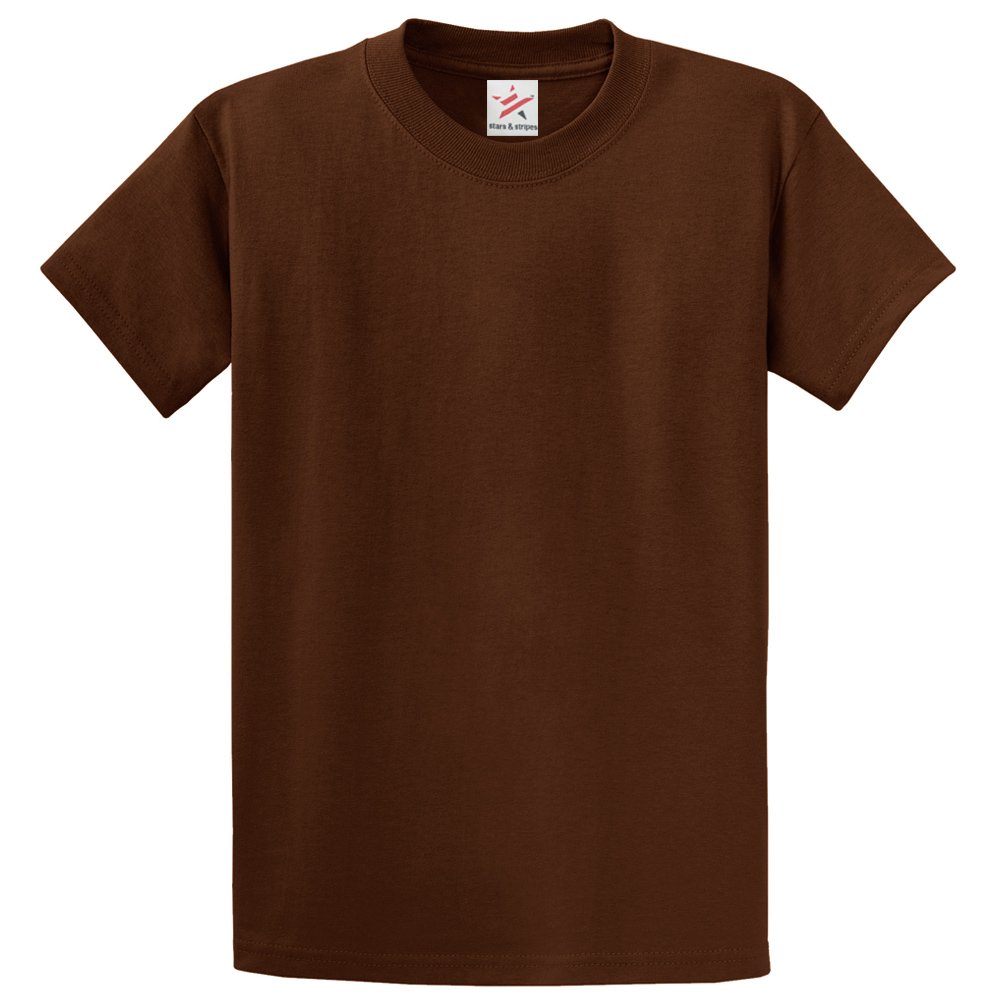 Star and StripesPlain CHCOLATE Brown T Shirt 100% Rich Soft Organic Cotton Brown T Shirt