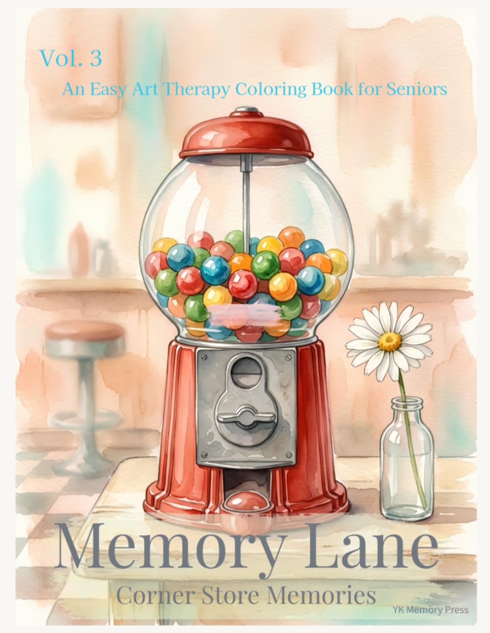 Memory Lane: An Easy Art Therapy Coloring Book for Seniors - Vol. 3: Corner Store Memories