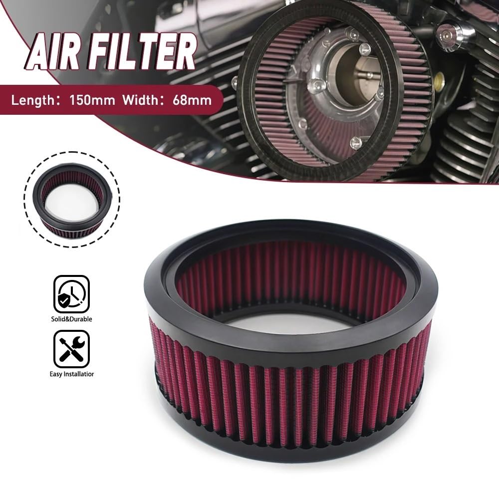 filtr wlotu powietrza motocykl Akcesoria motocyklowe Środek do czyszczenia filtra powietrza Czerwony zamienny element wlotowy Uniwersalny do Harley Cafe Racer Bobber Custom