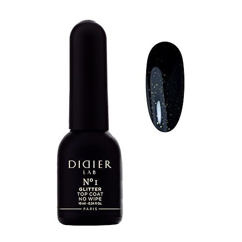 DIDIER LAB - Esmalte de uñas de gel de primera calidad con purpurina No1 - Capa superior de gel que no se limpia - Alto brillo - Capa superior de