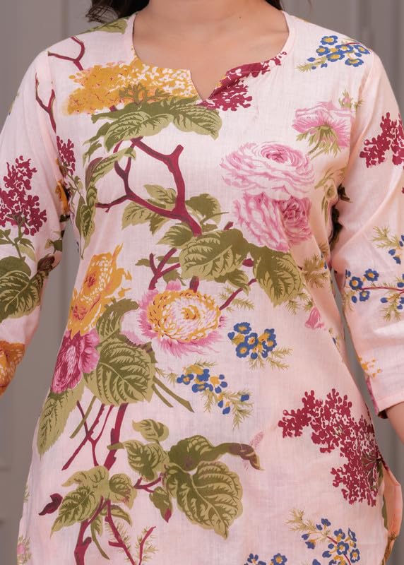 Image of Women Cotton Relaxed Fit Fit and Flare Suit | Printed Night Suit | Half Sleeve Co-Ord Set