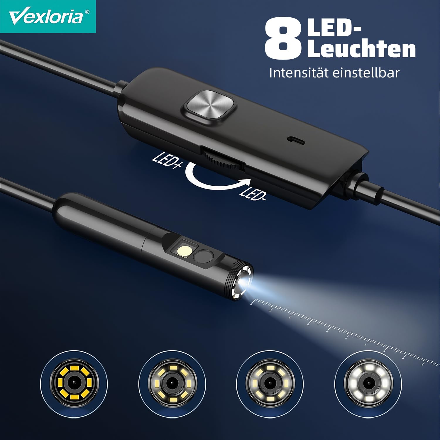 Dual Lens Endoscope Inspection Camera, 1080P HD Borescope Camera With