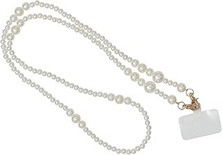 ストラップホルダー スマホショルダー パール チェーン スマホ ストラップ レディース 落下防止 携帯 スマホ オシャレ かわいい 肩掛け 首掛け 挟むだけ スマホショルダー iPhone【パールA】