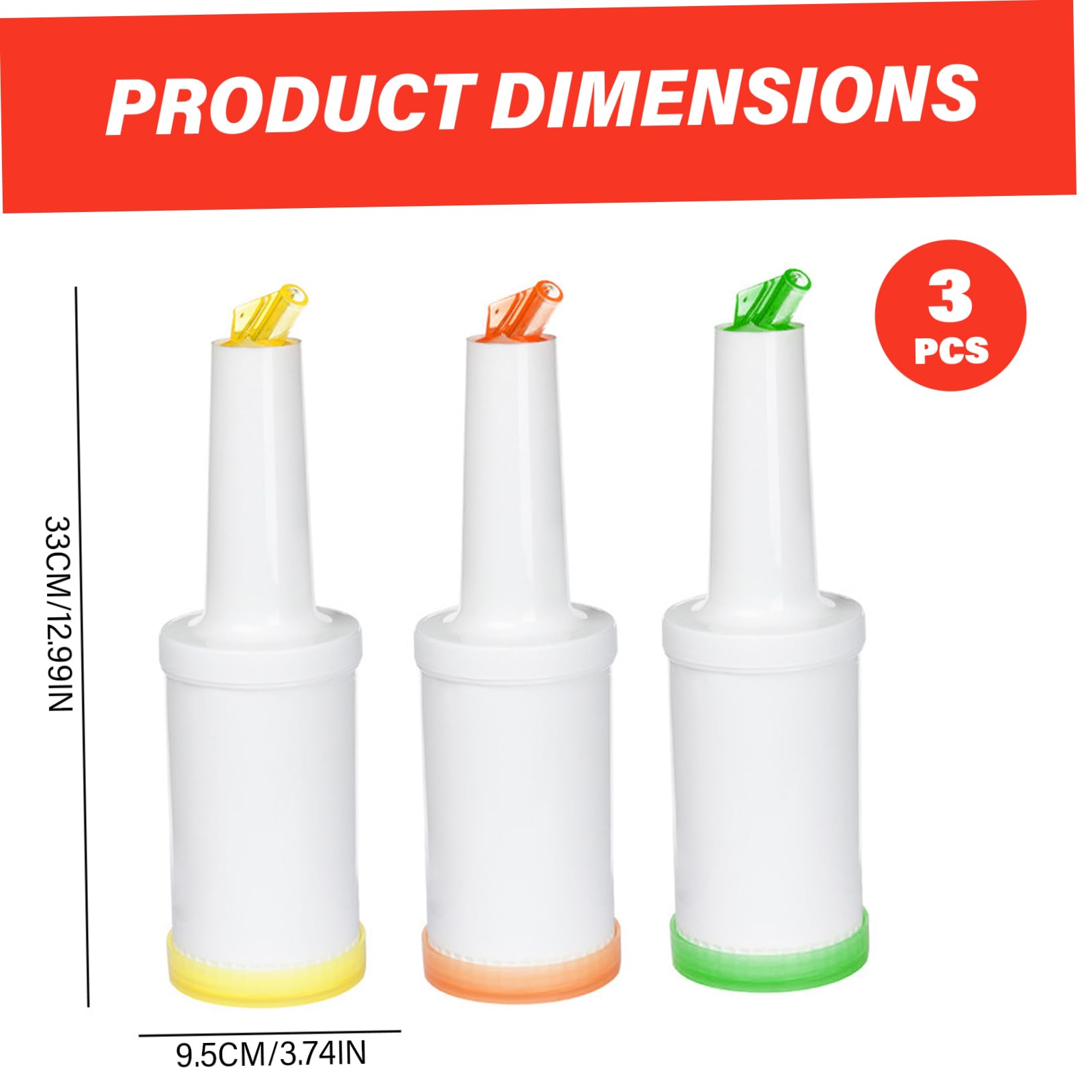 Bottiglie per versare succhi da bar da 3 pezzi, dispenser per liquori di capacità da 1 litro, bancone per insalate in plastica leggera e mixer per cocktail per baristi