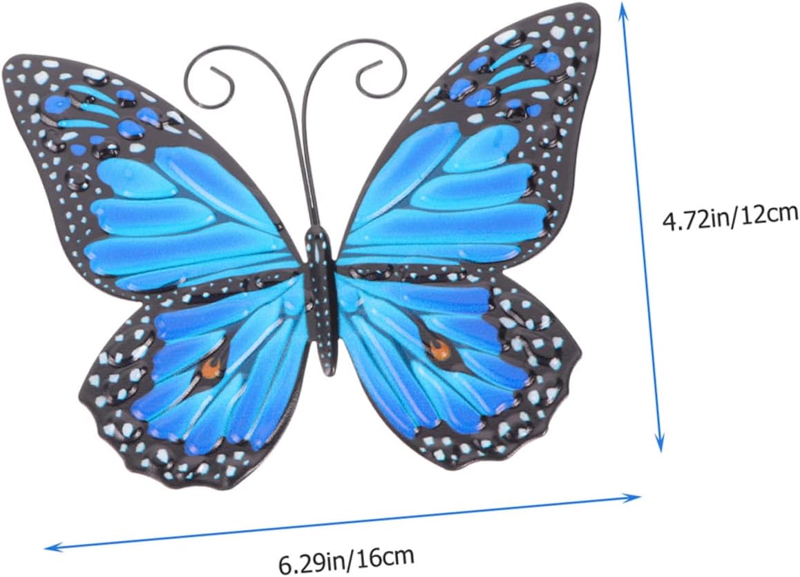 2Pcs Butterfly Wall Decor Elegant Outdoor Art for Home and Garden Vibrant Butterfly Wall Hanging Decorations Effect Wrought Iron Decor for Patio and Indoor Use