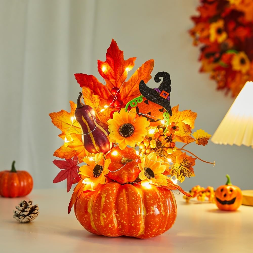 Amazon.co.jp: ハロウィン飾り かぼちゃ 置物 造花 カボチャ 置物