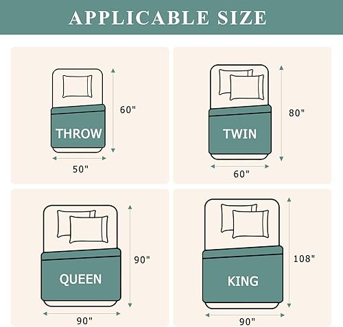 Miniatura 9 de Manta bohemia  Manta suave 100% algodón para cama, 50 x 60 pulgadas, reversible, transpirable, ligera, para otoño, todas las estaciones, decoración