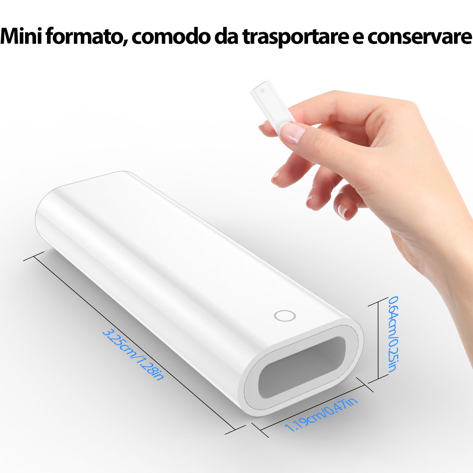 Adattatore USB-C per Apple Pencil 1 Generazione, Supporta Bluetooth per iPad 10 2022 e iPad 11 2025, Caricatore USB C, Bianco