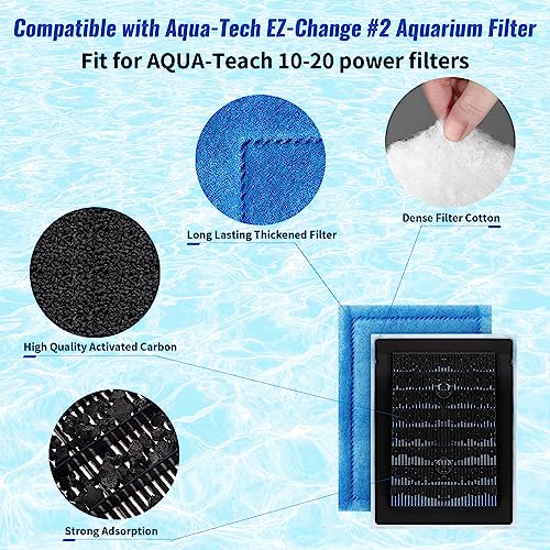 Image of 8 Pack Aquarium Filter Cartridge for Marineland Rite-Size B, Fish Tank Filters for Aqua-Tech EZ-Change #2, 10-20 Power Filter and for Marineland Penguin PRO Power Filters 100 /125 /175