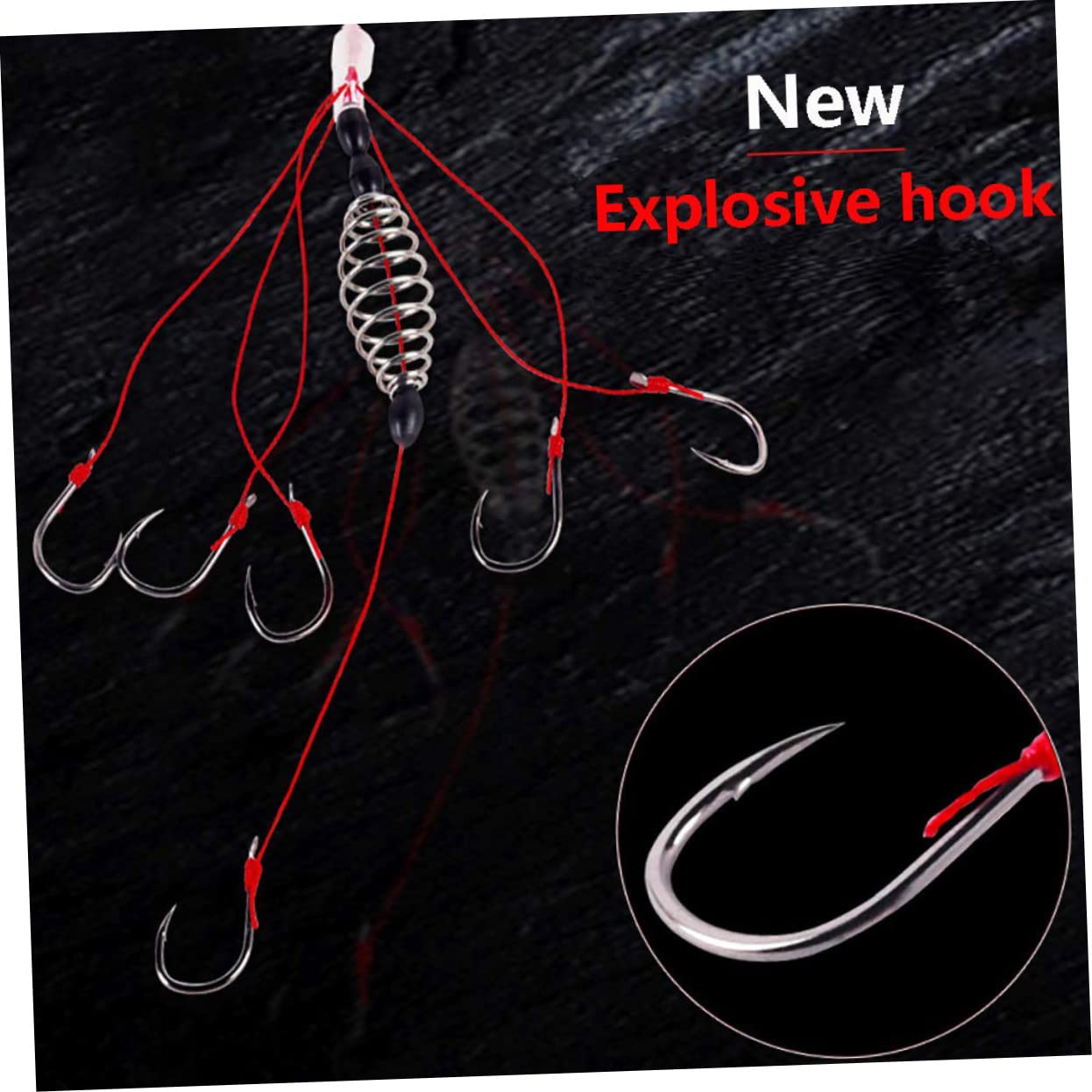 VANZACK Hameçon explosif de pêche Fishing peches Crochet d'appât de pêche leurres de pêche aux turluttes mangeoire de pêche à la Carpe de Printemps Montage d'hameçons de pêche