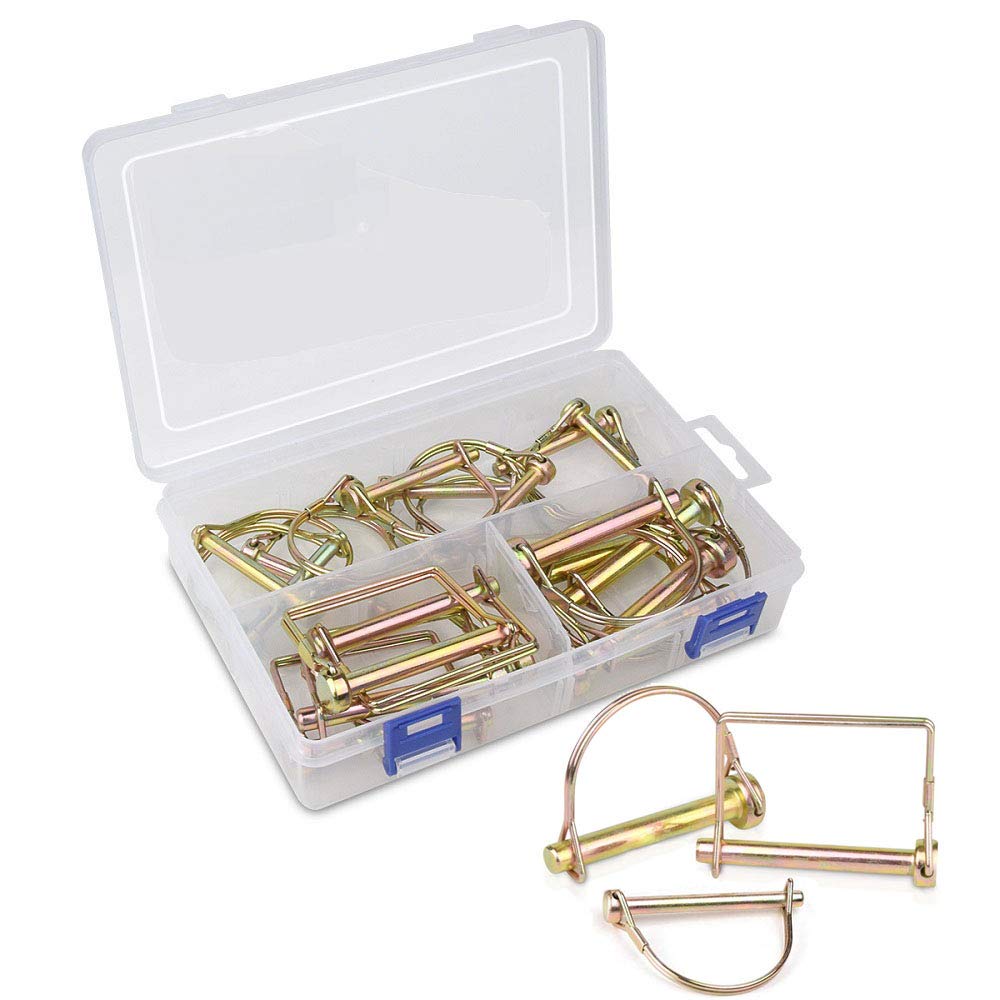 20 PCS Square Pto Pin Shaft Locking Pin 1/4 pin Hitch pin Wire Lock Pin Safety Coupler Pin 1/4" x 2-3/4"for PTO,Farm,Lawn,Hitches,and Garden
