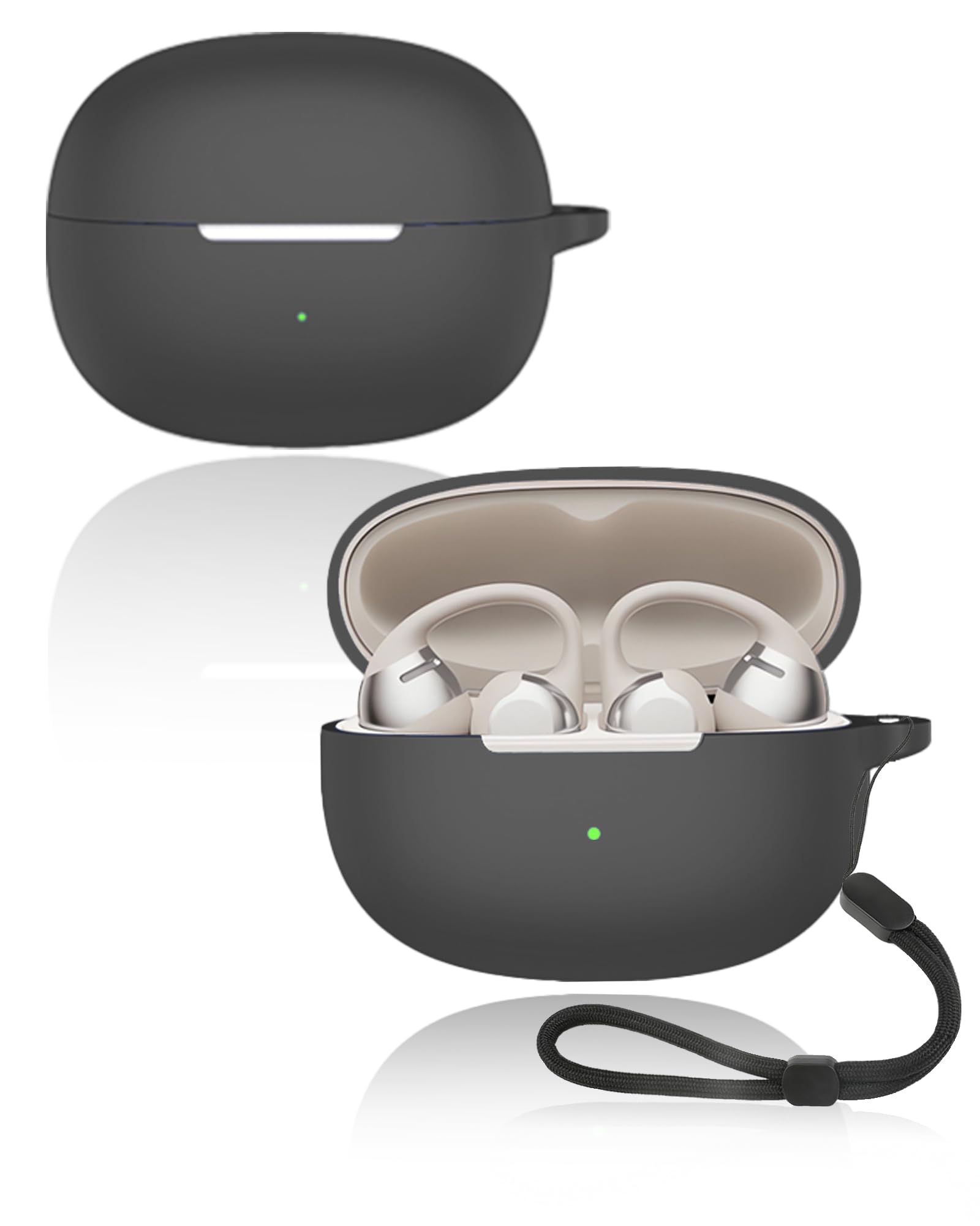 Shokz OpenDots One Schutzhülle Aus Weichem Silikon – Mit Reinigungsset & Schlüsselanhänger (Schwarz)