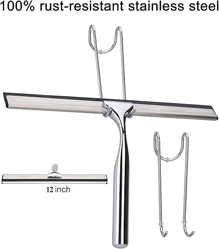 Miniatura 3 de SUNWUKIN Escobilla de acero inoxidable multiusos para puertas de ducha de vidrio, ventana de coche, espejos del hogar, accesorio de limpiaparabrisas