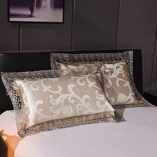 Miniatura 6 de FXJ - Juego de funda de edredón doble con sábana bajera, juego de ropa de cama de seda tamaño King, juego de fundas de edredón de seda de algodón,