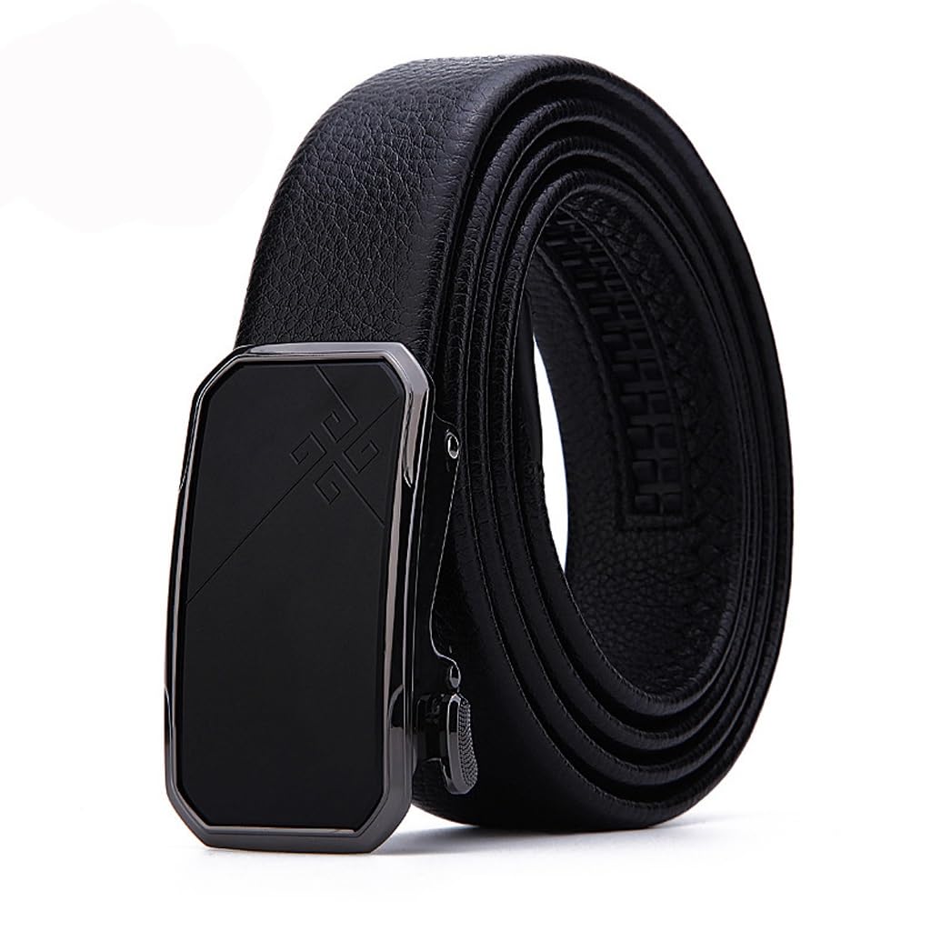 Automatic Buckle Genuine Leather Belt For Mens Business And Youth 120cm