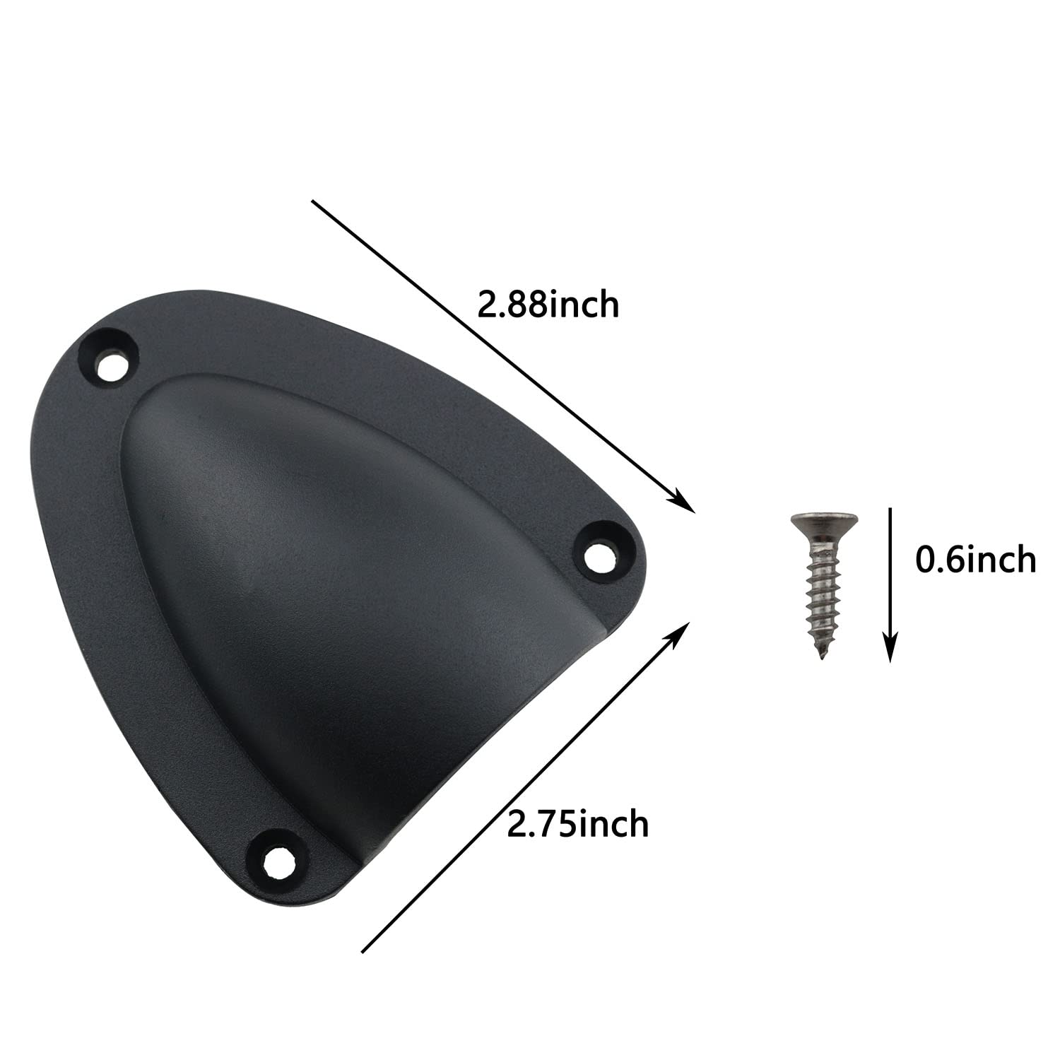 ZZHXSM Clamshell Vent Cover 2pcs Black Nylon Marine Sensor Wiring Cover Clamshell Vents with Mounting Screws for Rowing Boat Marine Yacht Surfing Water Sport