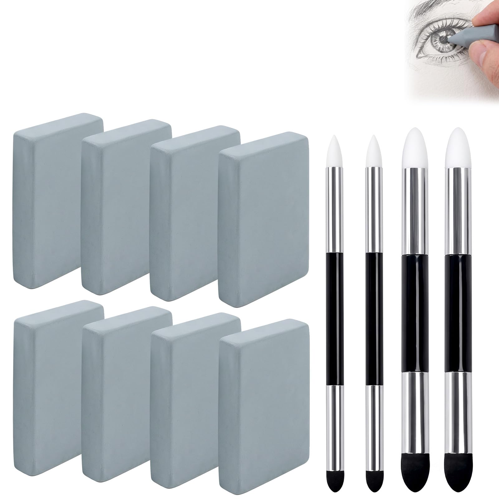 Thhiit 12 Pcs Kneaded Eraser Set, Soft Kneadable Putty Rubber for Artists
