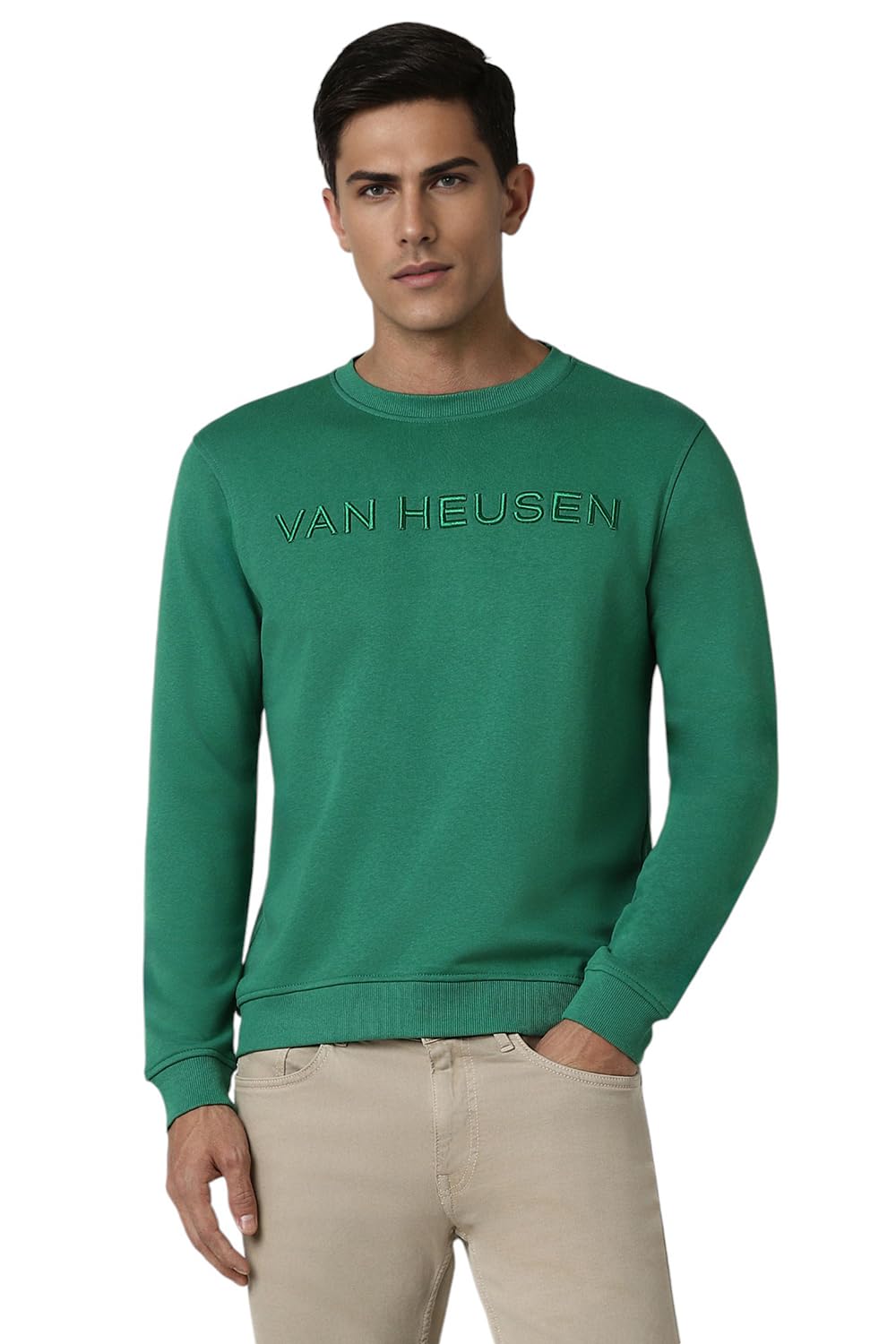 Van Heusen Men's Embroidered Premium Cotton Full Sleeve Regular Fit Sweatshirt | Effortless Styling | Premium Cotton Blend-picture-25
