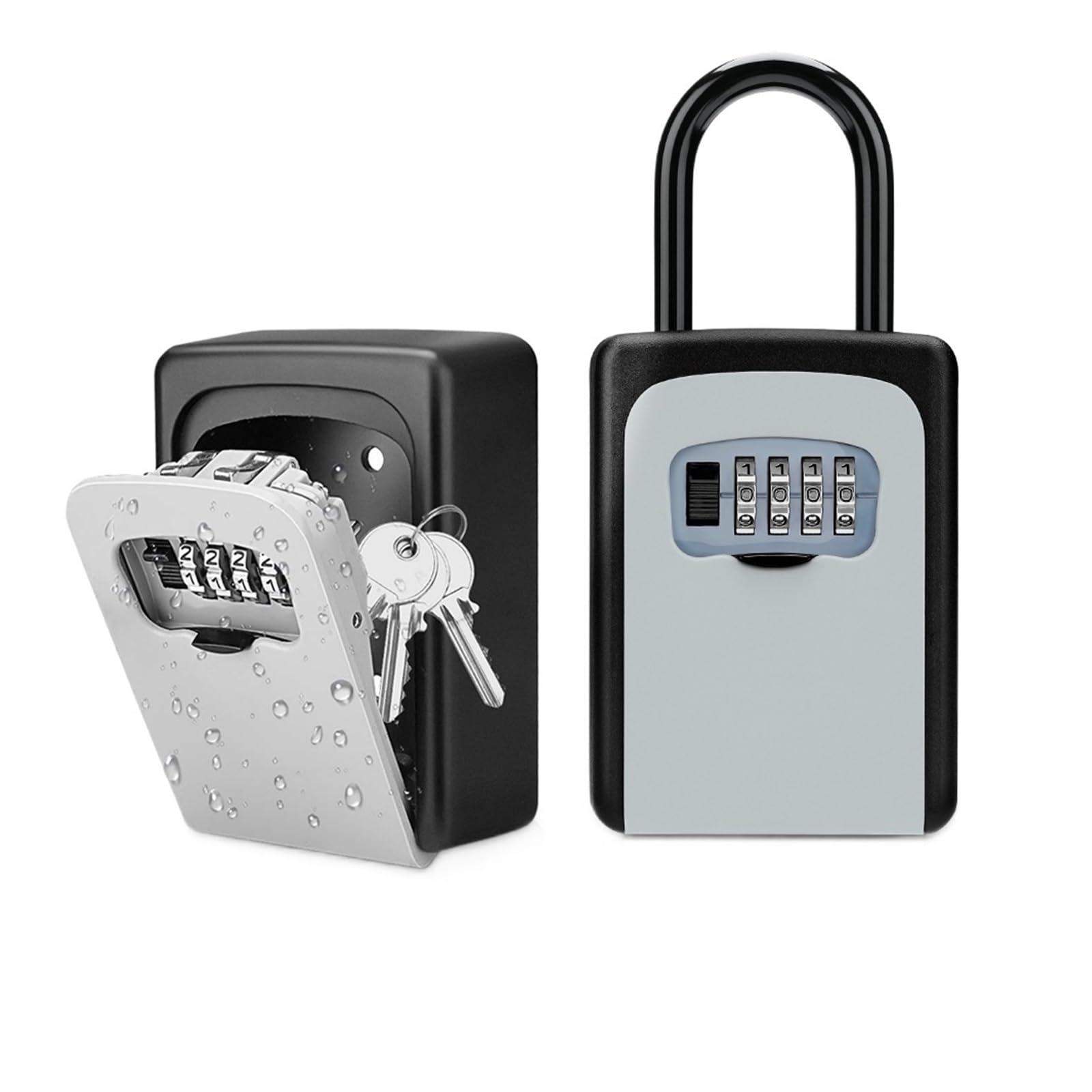 EDEDE Cassaforte Piccola Key Lock Box Resistente alle intemperie Combinazione di 4 cifre Password Key Storage Security Lock Box Indoor Outdoor Key Safe Lock Box per casa, Ufficio, Hotel, Viaggi(B1)