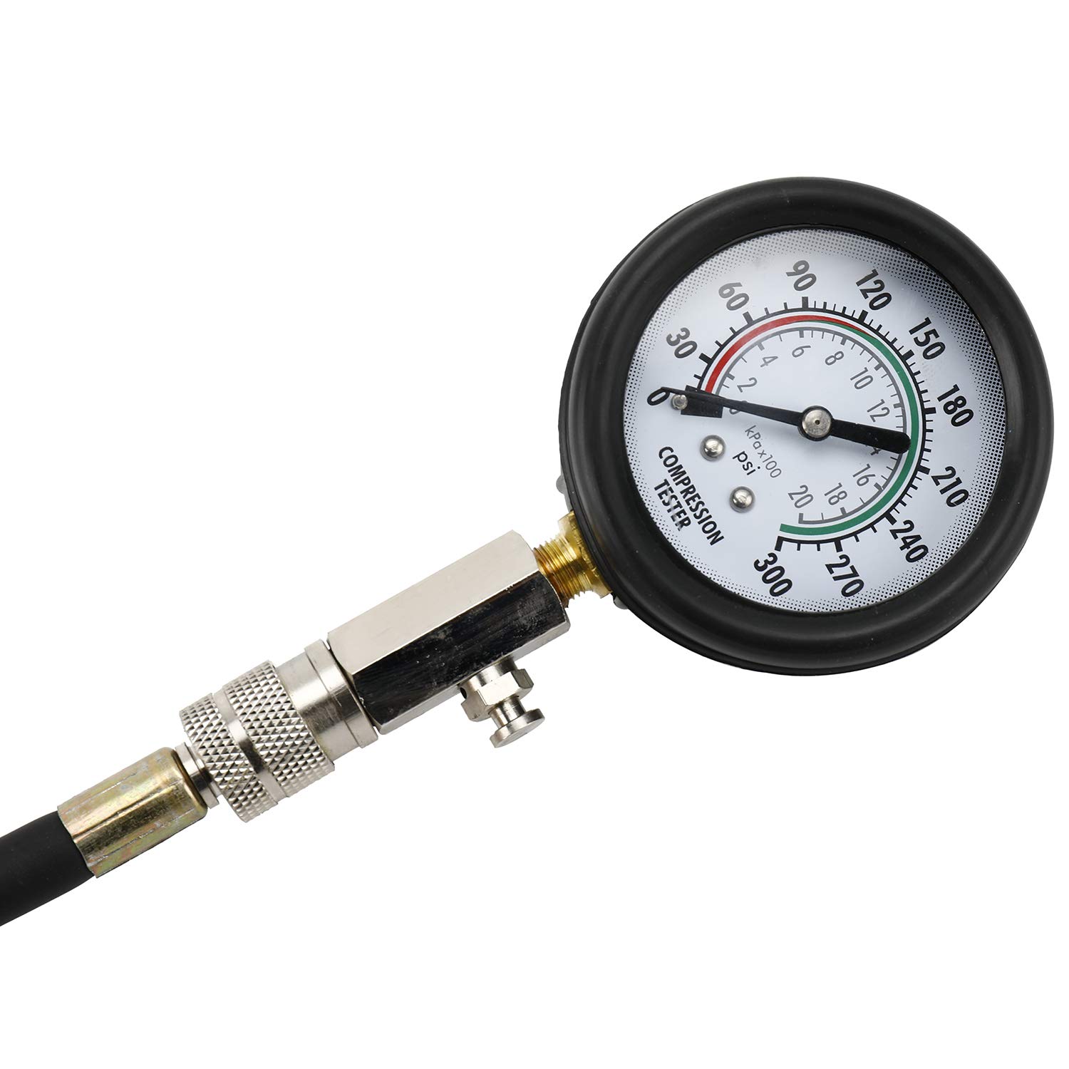 FreeTec Tester sprężania do samochodu, miernik ciśnienia 0-20 bar lub 0-300 psi