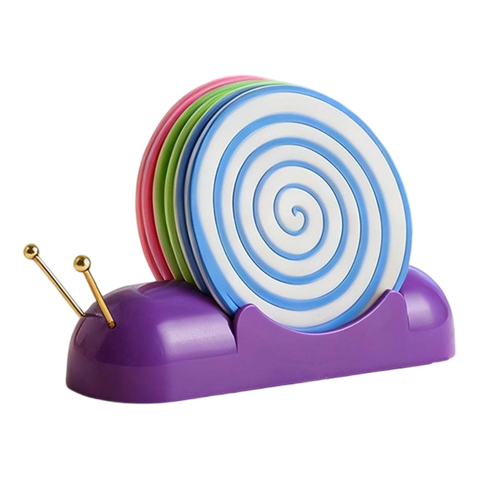 Snail Themed Cup Coasters Sturdy ABS Materials for Dining Table Decoration and Protective Silicone Drink Coasters Unique Snail Designs and Nonslip