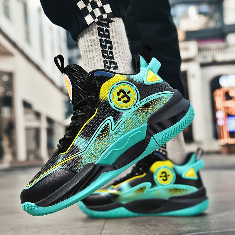 High Top Womens Mens Basketball Shoes Breathable Comfortable Lightweight Fashion Athletic Sneakers Non Slip Unisex-Adult Outdoor Sport Shoe