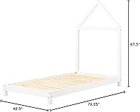 Vista 11 de South Shore Sweedi - Cama con cabecera de marco de casa, tamaño individual, color blanco puro