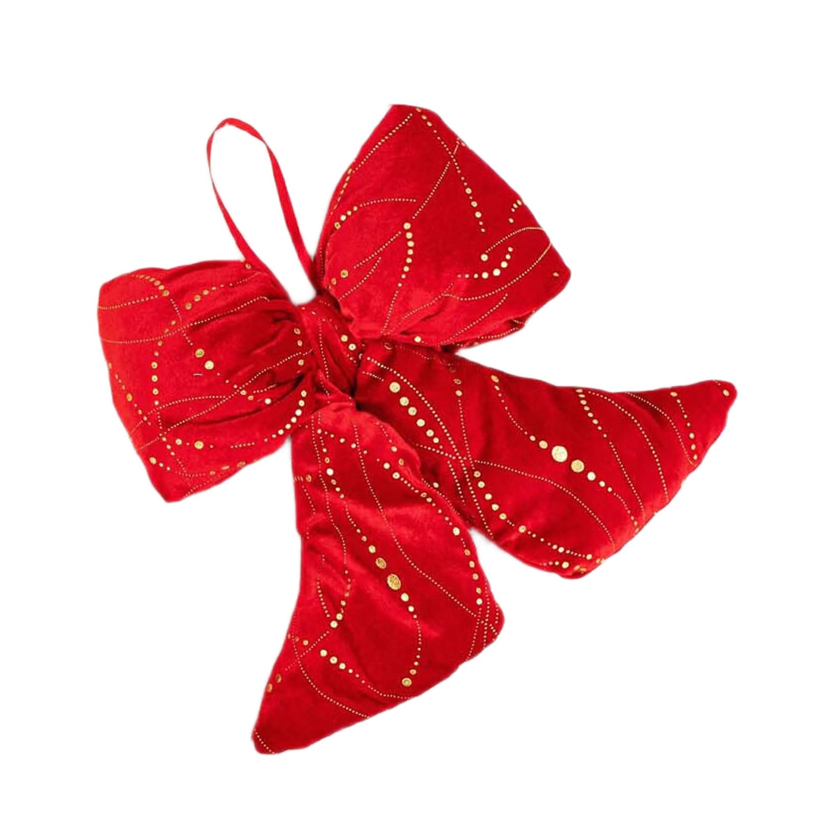 KAQNTUD Oversized Christmas Tree Toppers with Bow Made of Red Foil Recyclable Flocking Materials Accessories for Festival Setups Tree Crown Ornament